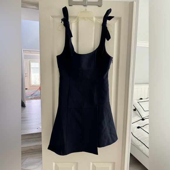 Cinq a Sept Jeanette Tie Strap Dress In Navy Dark Blue Mini Cocktail - Picture 4 of 5